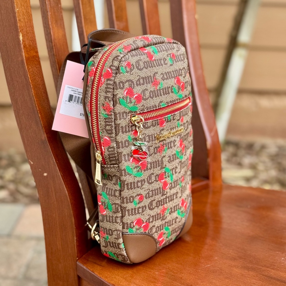 Juicy Couture Cherry Chestnut Juicy Fruit Sling Bag- NWT New with